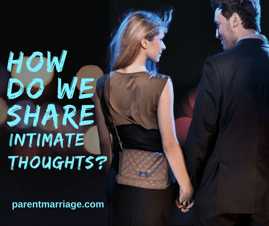 A couple dressed up for a night out, captioned How do we share intimate thoughts