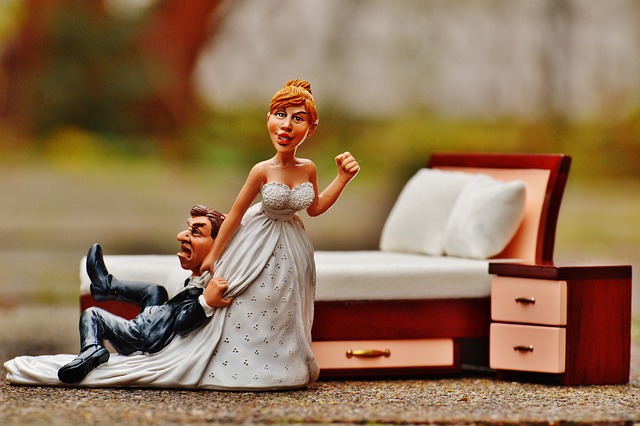 A couple on their wedding night
