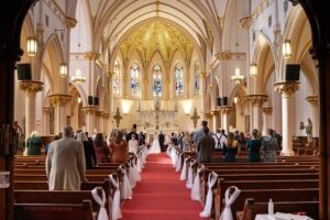 The inside of a church