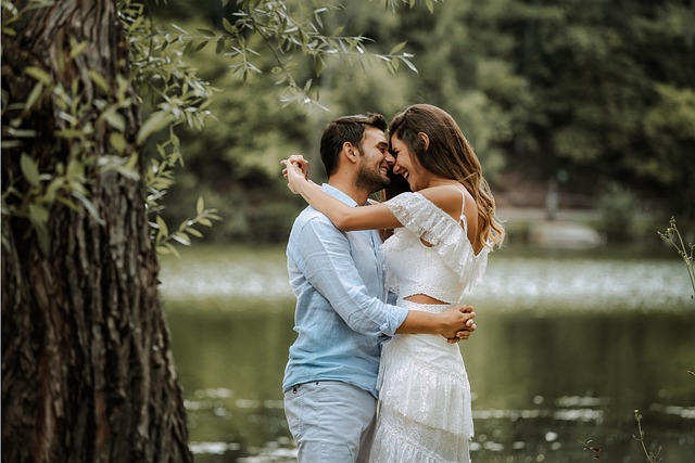 A happy couple enjoying time together