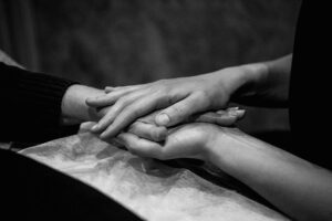 A couple's hands together