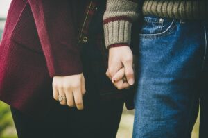 A couple close together