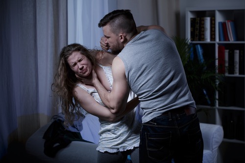 A couple in conflict during an argument at home