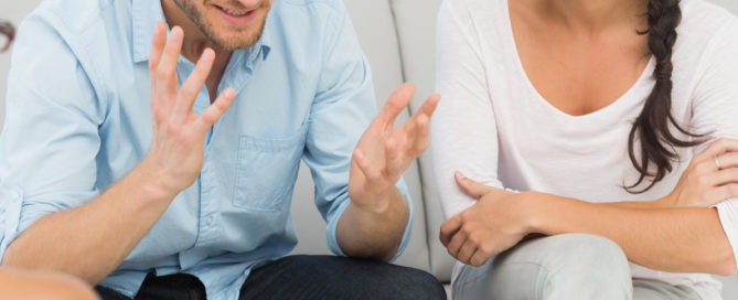 Arguing couple in therapy