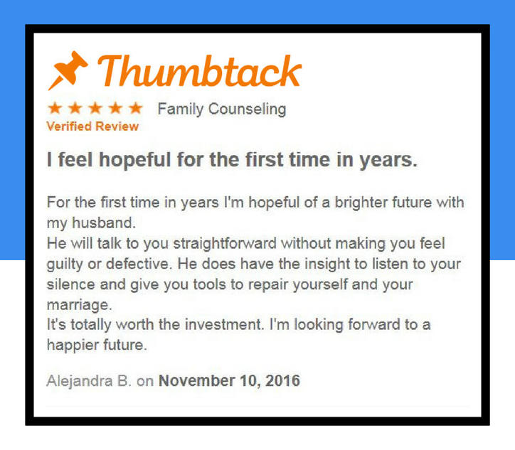 Thumbtack review proclaiming, I feel hopeful for the first time in years