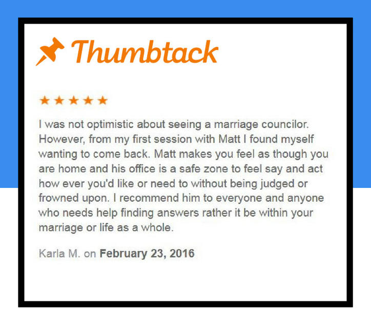 Thumbtack review recommending Matt to everyone