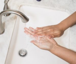 Washing hands with soap