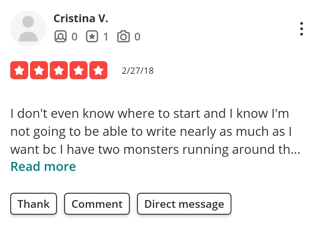 Cristina V Yelp Review