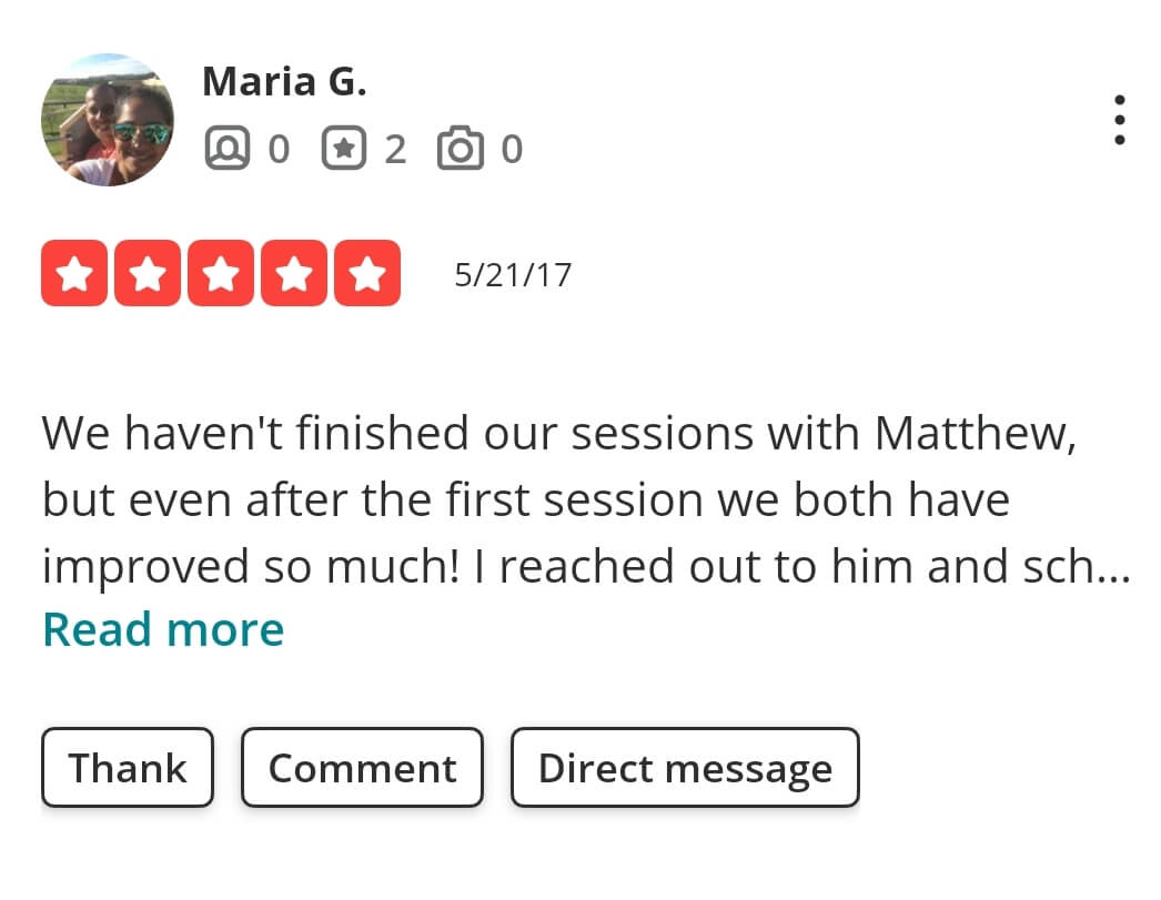 Maria G Yelp Review