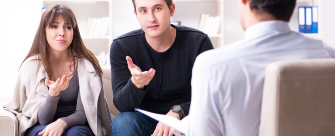 Couple Counseling- two couple in counseling center